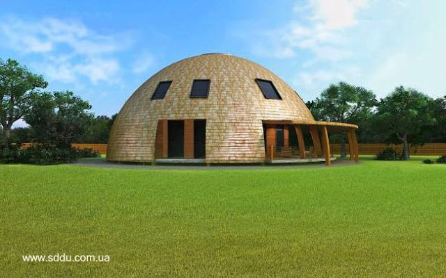 Vivienda semiesférica ucraniana Casa de diseño domo en el campo en Ucrania