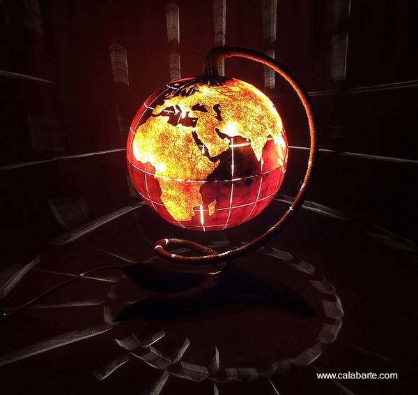 Artefacto calado para iluminar en interiores Lámpara de apoyo artesanal