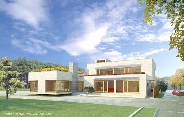 Residencia familiar Renderizado de un proyecto de casa del futuro