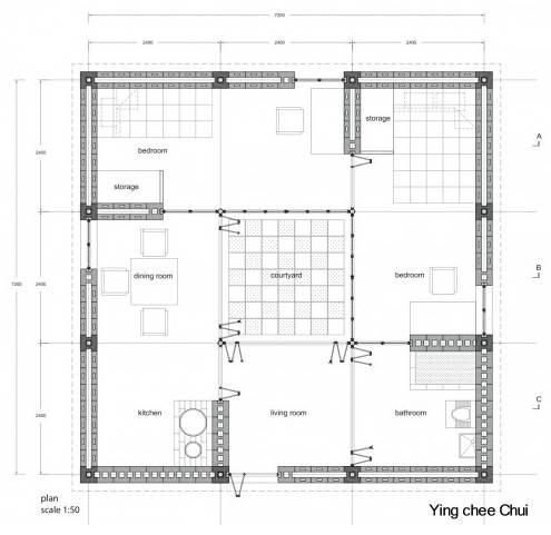 Plano arquitectónico Plano de arquitectura de planta de la casa modular económica