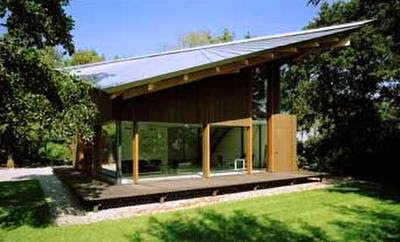 Cabaña contemporánea Techado de madera