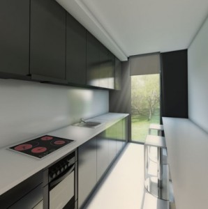 Cocina de la casa modular española Cocina funcional y luminosa de la casa modular