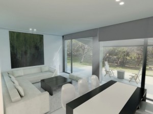 Living de la casa modular Espacio de estar en una casa modular